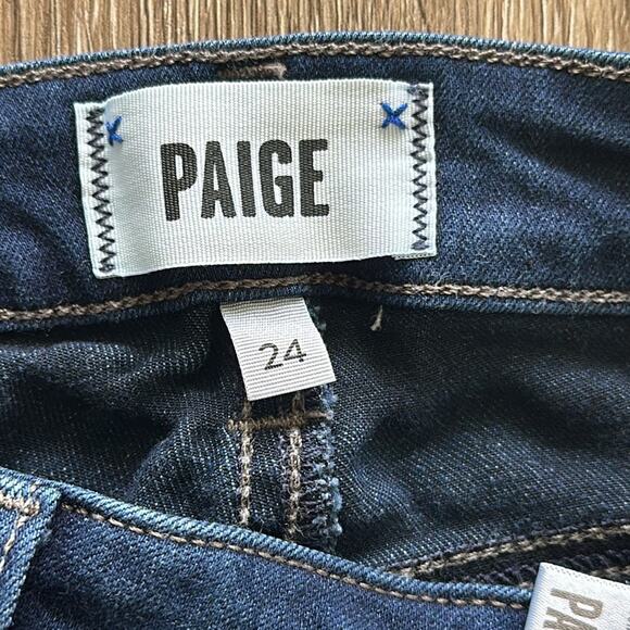 PAIGE Verdugo Ankle Binx Skinny Mid Rise Dark Wash Jeans Sz 24 (00) 27" - Picture 5 of 7